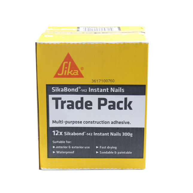 Sika SikaBond 142 Instant Nails beige construction adhesive 300g cartridge, 12 pack