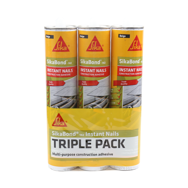 Sika SikaBond-142 Instant Nails Construction Adhesive 300g cartridge 3 pack