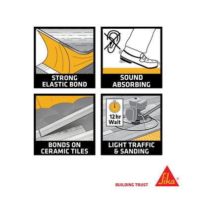 Sika SikaBond T-55(J) Elastic Wood Flooring Adhesive 16kg [Ochre] (2)