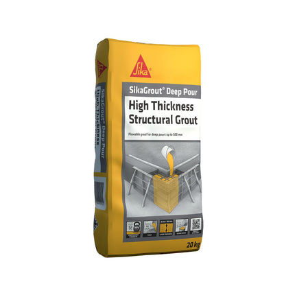 Sika SikaGrout Deep Pour 20kg bag of grey cementitious grout