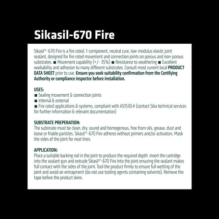 Sika Sikasil 670 Fire Resistant Silicone Sealant [Grey] (3)