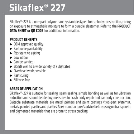 SikaFlex 227 Black 150ml: The One-Stop Solution for Car Body Sealing - Fast Skinning, Low Odour, Paintable & Silicone-Free (3)