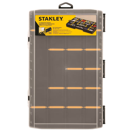 Stanley 14 inch 22 compartment storage organiser with clear lid and removable dividers