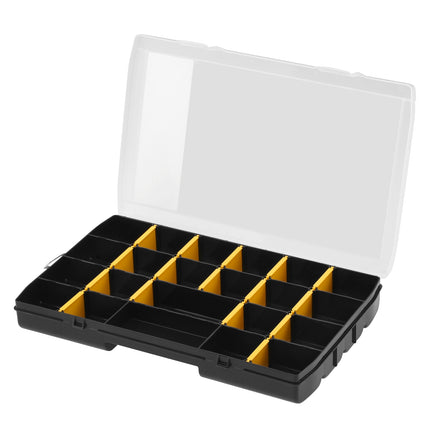 Stanley 14 inch 22 compartment storage organiser with clear lid and removable dividers (2)
