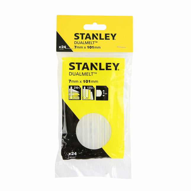 Stanley Dual Temp Mini Glue Sticks 7mm x 100mm 24 pack in retail packaging