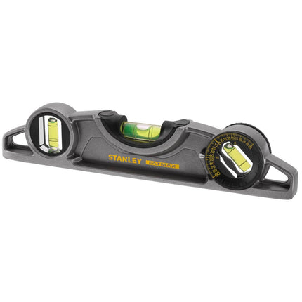 Stanley FatMax 3 vial magnetic torpedo level with silver die-cast aluminium body