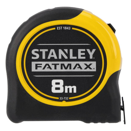 Yellow and black Stanley FatMax BladeArmor 8m tape measure, model 33-732