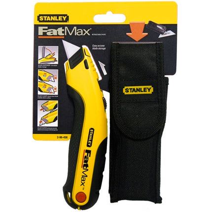 Stanley FatMax yellow retractable utility knife with pouch and 5 blades