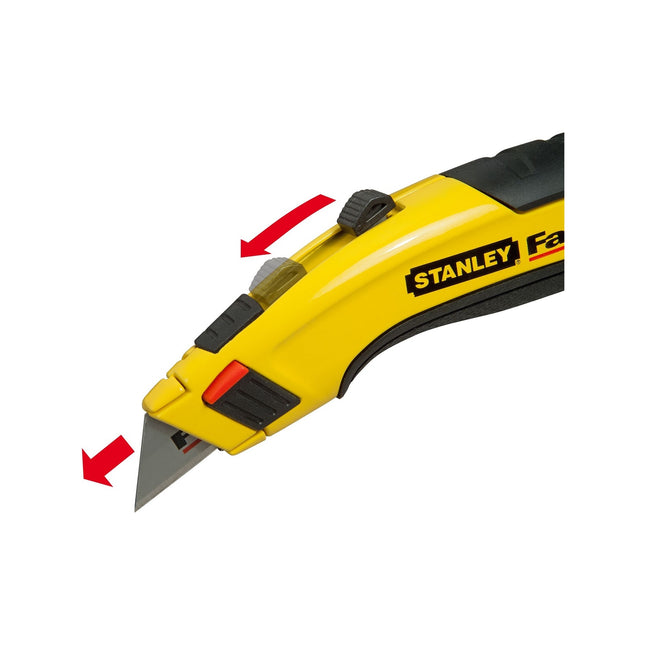 Stanley FatMax yellow retractable utility knife with pouch and 5 blades (2)