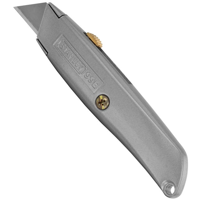 Stanley 10-099 silver retractable trimming knife with three heavy duty blades