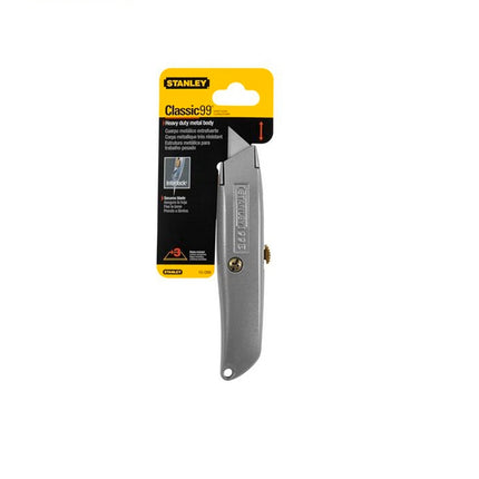 Stanley 10-099 silver retractable trimming knife with three heavy duty blades (2)