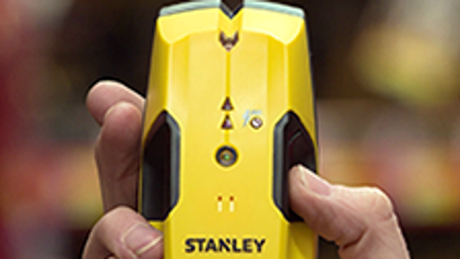Yellow and black Stanley S100 Stud Sensor with LED indicators and AC alert (2)