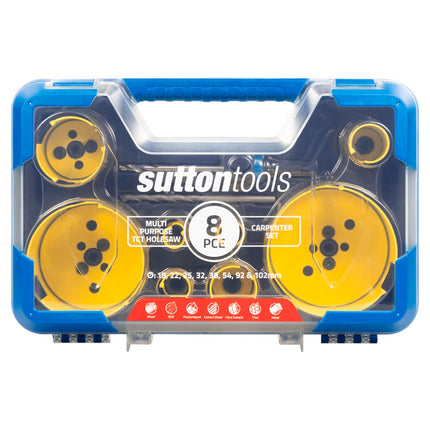 Sutton Tools H127MP6 8 piece TCT multi-purpose carpenter holesaw set with case