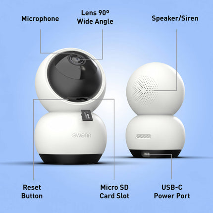 Swann EVO 2K Indoor Pan & Tilt Wi-Fi Camera in white (4)