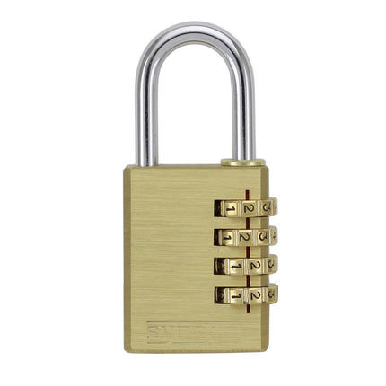 Syneco 4 dial silver brass combination padlock