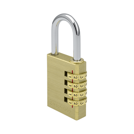 Syneco 4 dial silver brass combination padlock (2)