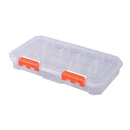 Tactix 13 compartment transparent storage box with removable dividers