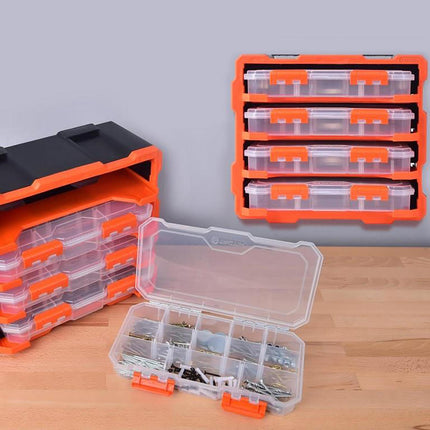 Tactix 13 compartment transparent storage box with removable dividers (4)