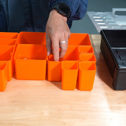 Tactix 405mm black organiser case with 12 deep removable tubs and cam-action latches (4)