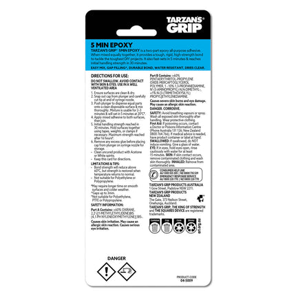 Tarzan’s Grip Fast-Set 5 Minute Epoxy Adhesive 24 mL (2)