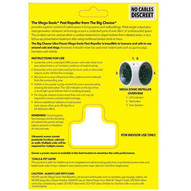 The Big Cheese Mega-Sonic Pest Repeller (Plug-In, Twin Speaker) (2)