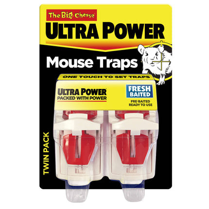 The Big Cheese Ultra Power Mouse Trap 2 Pack in white plastic