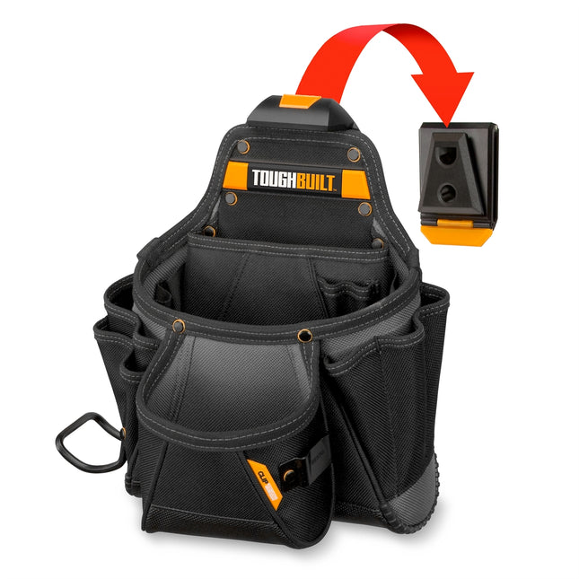 ToughBuilt Contractor Pouch TB-CT-01 black tool pouch with ClipTech Hub and kickstand
