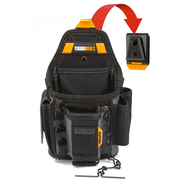 ToughBuilt Small Electrician Pouch with ClipTech Hub and kickstand