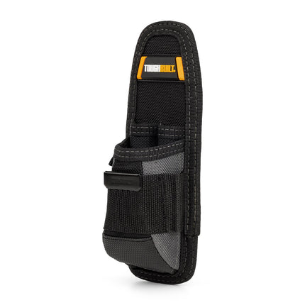 ToughBuilt TB-30 black utility pouch with steel belt clip and six pockets and loops