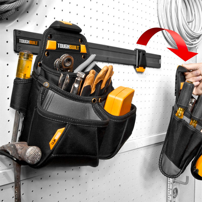 ToughBuilt 24 inch powder-coated steel wall organiser for ClipTech pouches (2)
