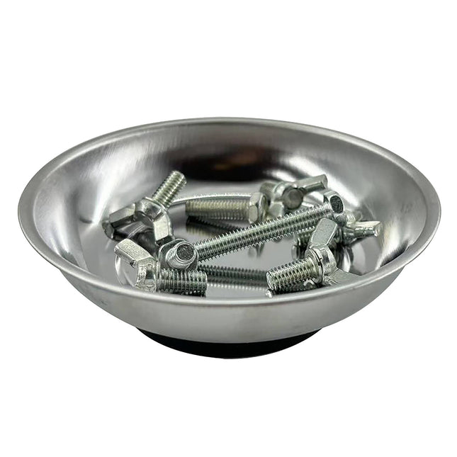 Trojan 150mm round stainless steel magnetic tray for screws, nails and nuts (2)