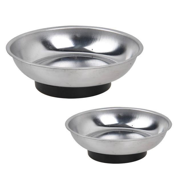 Trojan round 150mm stainless steel magnetic tray 2 pack