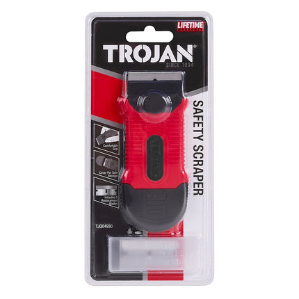 Trojan Safety Scraper With 5 Blades in red and black with rubber grip (3)