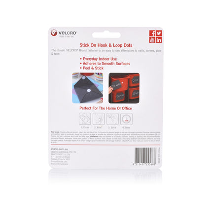 Velcro Brand Stick On Hook & Loop Dots Black 22mm (40 Pack) (2)