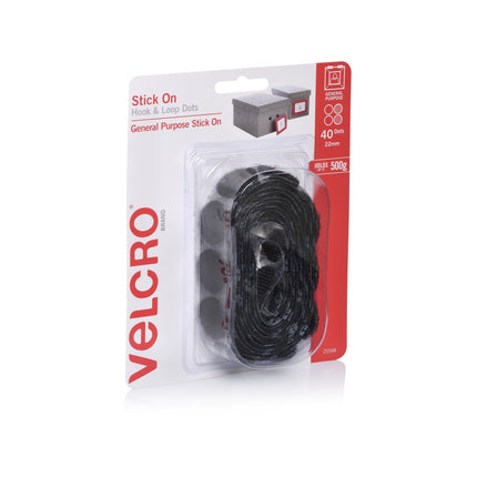 Velcro Brand Stick On Hook & Loop Dots Black 22mm (40 Pack) (3)
